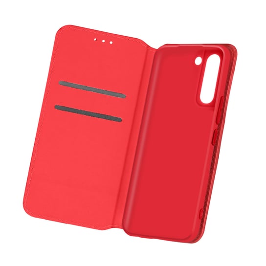 Obudowa tylna Samsung Galaxy S21 z funkcją portfela i podstawki - czerwona Avizar