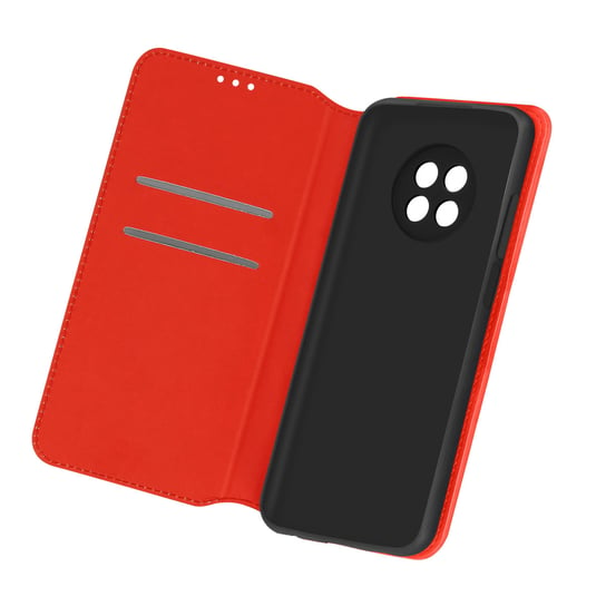 Obudowa tylna Xiaomi Redmi Note 9T 5G Portfel i funkcja podstawki - czerwona Avizar