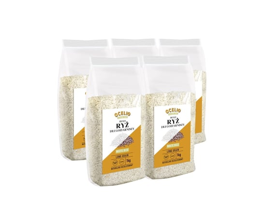 Ocelio bezglutenowy ryż biały długoziarnisty 1 kg (ZESTAW  5 szt.) Ocelio