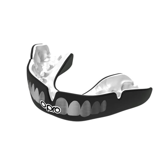 Ochraniacz na zęby Opro - Instant Custom Fit - czarny/srebrny Opro