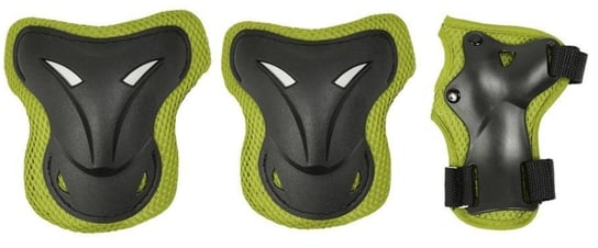 Ochraniacze zestaw na kolana, łokcie, nadgarstki BS-P003 czarno/zielone SMJ Sport