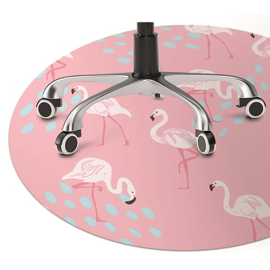 Ochrona mata pod krzesło fotel Flamingi fi 100 Dywanomat