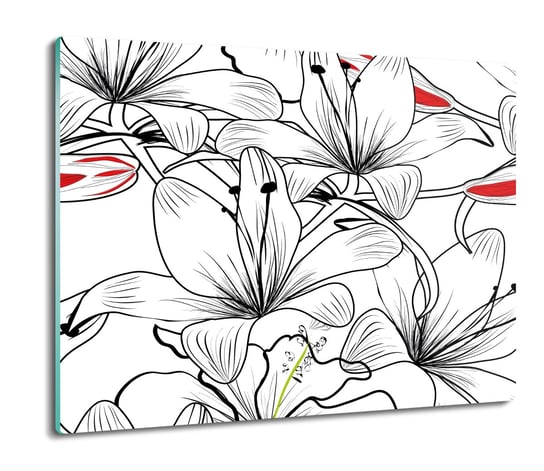 ochrona na indukcję Lilie kwiaty kontury 60x52, ArtprintCave ArtPrintCave