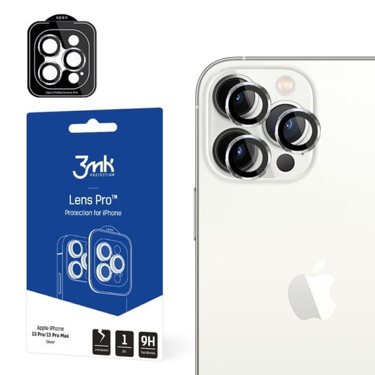 Ochrona na obiektyw aparatu do Apple iPhone 13 Pro/13 Pro Max  - 3mk Lens Protection Pro srebrny 3MK