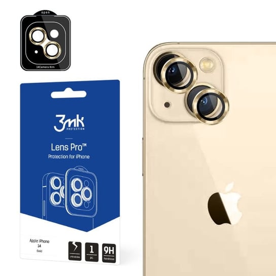 Ochrona na obiektyw aparatu do Apple iPhone 14  - 3mk Lens Protection Pro złoty 3MK