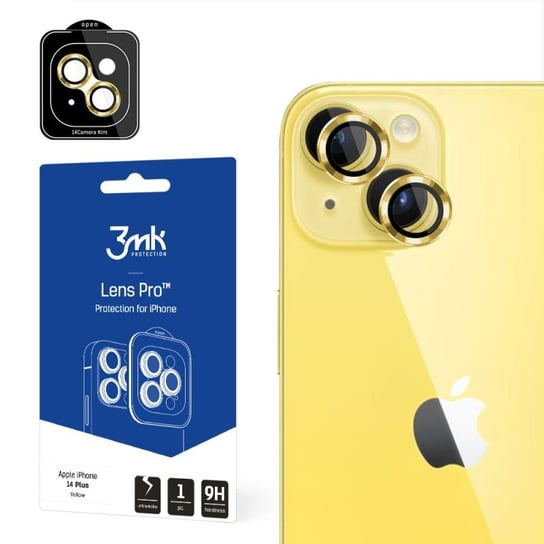 Ochrona na obiektyw aparatu do Apple iPhone 14 Plus  - 3mk Lens Protection Pro żółty 3MK