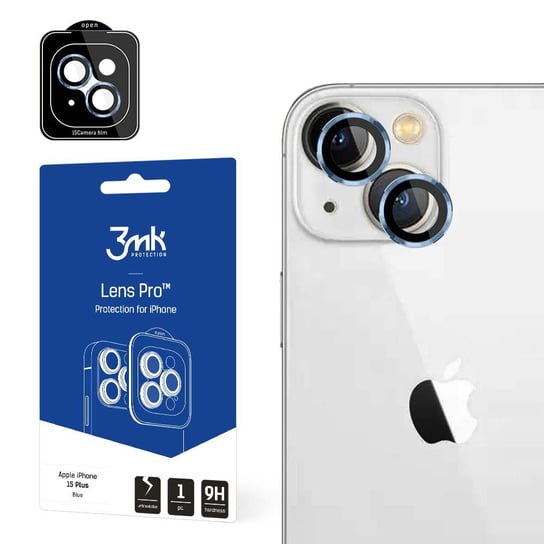 Ochrona na obiektyw aparatu do iPhone 15 Plus - 3mk Lens Protection Pro Blue Apple