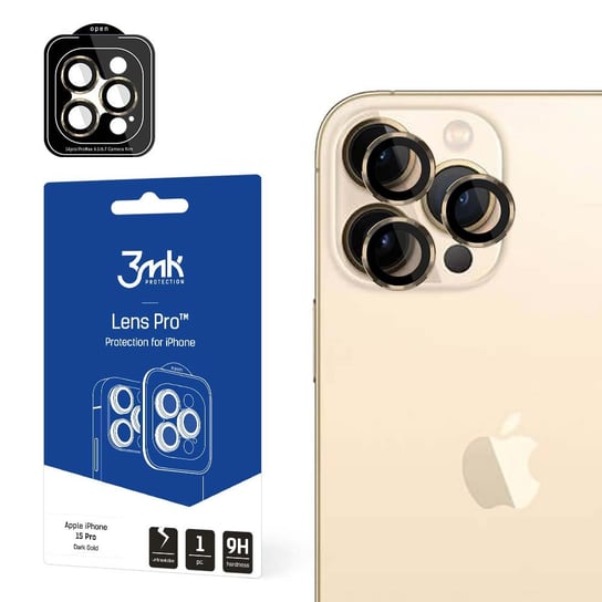 Ochrona na obiektyw aparatu do iPhone 15 Pro - 3mk Lens Protection Pro Dark Gold Apple