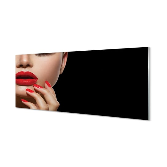 Ochronny panel dekor Kobieta czerwone usta 125x50 cm Tulup
