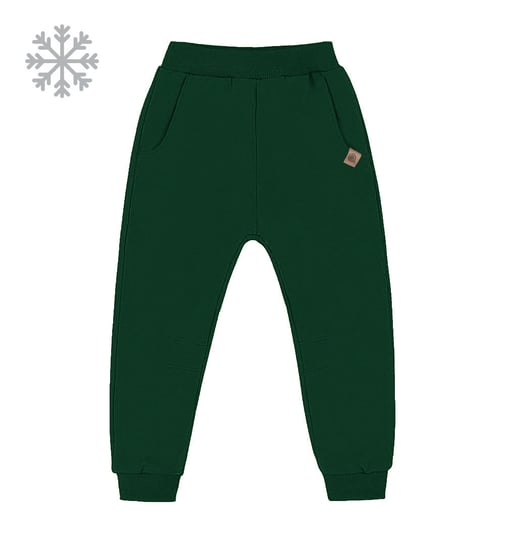 Ocieplane spodnie dresowe zielone - 104/110 TuSzyte