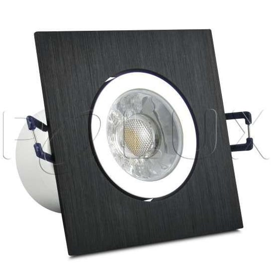 Oczko LAMPA kwadratowa STAR 301796 Polux aluminiowa OPRAWA sufitowa LED 5,5W 3000K biała ciepła IP40 paco czarny szczotkowany POLUX