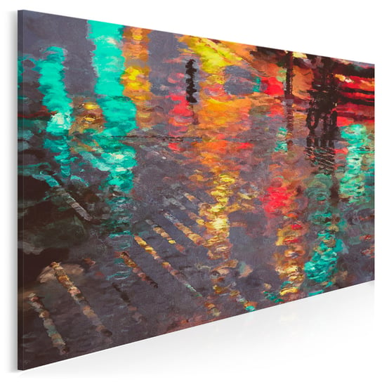 Odbicie deszczowego miasta - nowoczesny obraz na płótnie - 120x80 cm VAKU-DSGN Nowoczesne obrazy