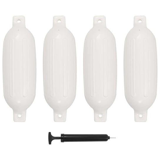 Odbijacze do łodzi, 4 szt., białe, 58,5x16,5 cm, PVC vidaXL