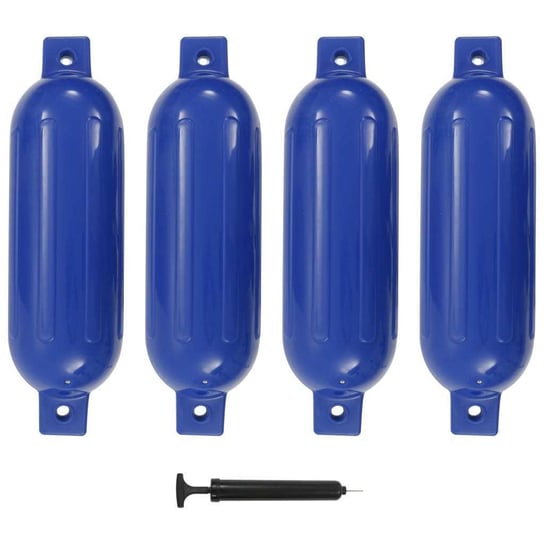 Odbijacze do łodzi, 4 szt., niebieskie, 51x14 cm, PVC vidaXL