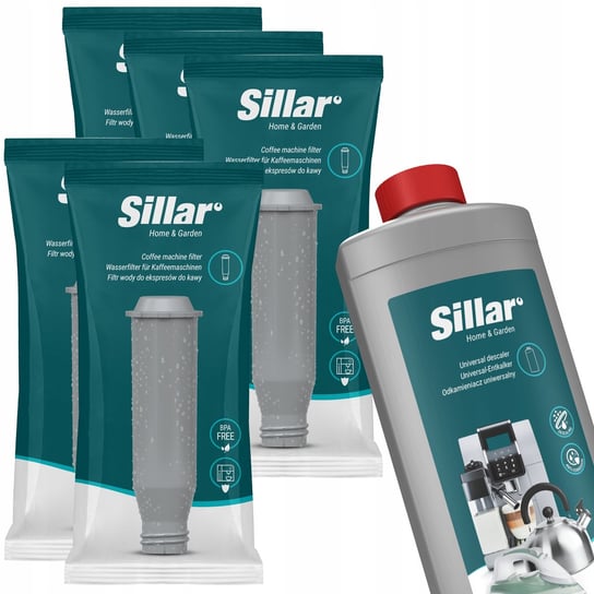 Odkamieniacz do ekspresu 1l + 5x filtr wody Sillar do ekspresu Krups Sillar