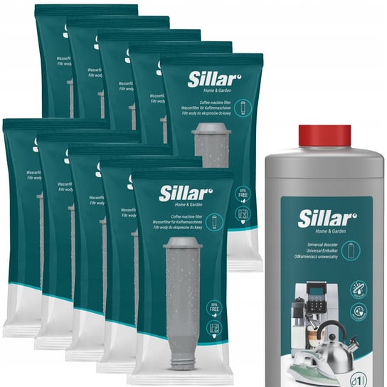 Odkamieniacz do wody 1l + 10x Sillar filtr do ekspresu Nivona Krups Sillar