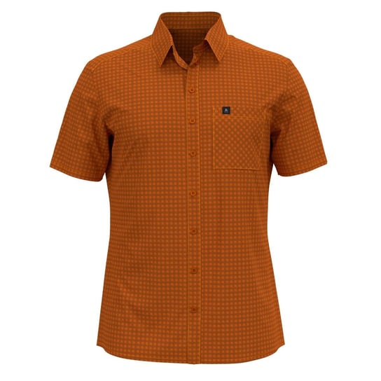 Odlo, Koszula tech. męska, Nikko Check Shirt S/S 594852/50063, brązowy, rozmiar L Odlo