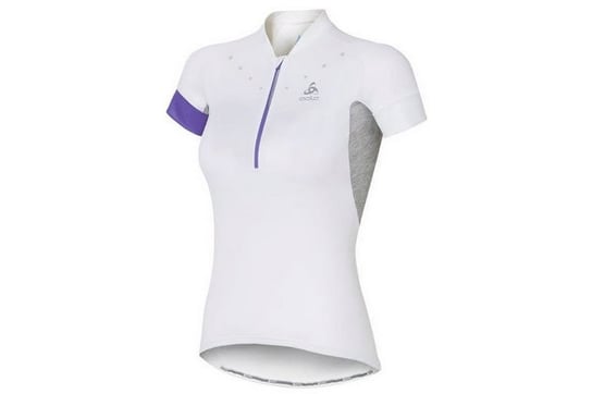 Odlo Stand-Up Collar Short Sleeve 1/2 Zip Isola 410911-10000, Kobieta, T-shirt kompresyjny, Biały Odlo