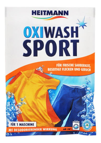 Odplamiacz do tkanin w proszku HEITMANN, Oxi Wash Sport, 50 g Heitmann