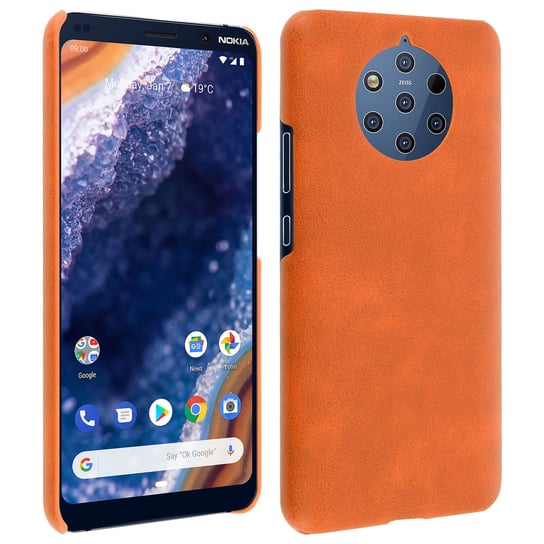 Odporne etui ochronne Nokia 9 PureView Fine Faux Leather Vintage Orange Avizar