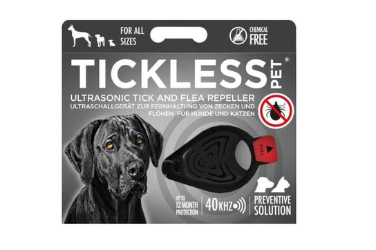 Odstraszacz kleszczy, ultradźwiękowy, dla zwierząt TICKLESS, czarny TickLess