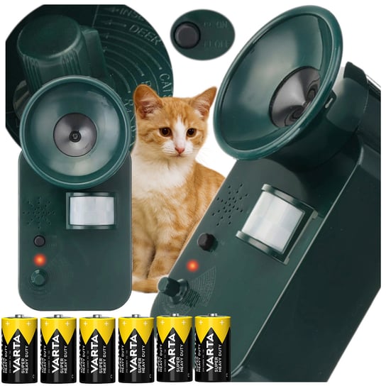 Odstraszacz Zwierząt Dzikich Psów Kotów Ptaków Czujnik Ruchu + Baterie 6Szt D985Z elektrostator