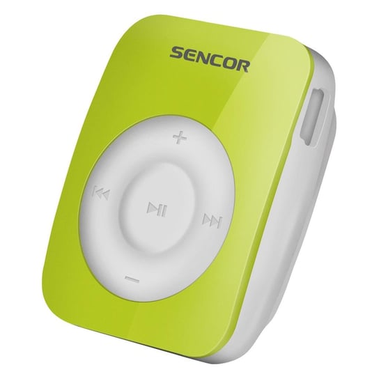 Odtwarzacz MP3 SENCOR SFP 1360 GN, 4 GB, z klipsem, biało-zielony Sencor