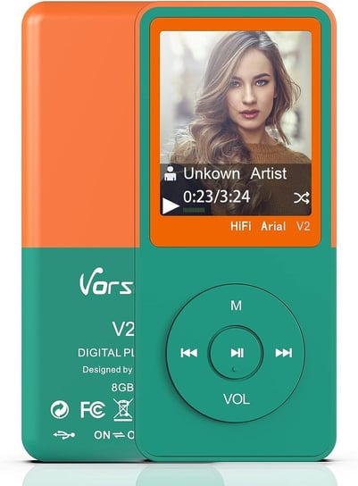 ODTWARZACZ MP3 VORSTIK POMARAŃCZOWY 8GB AUX 1,8" Inny producent