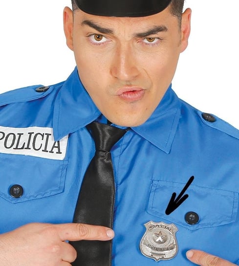 Odznaka Policyjna Srebrna Policja Blacha Policji Dodatek Do Stroju Halloween Rekwizyt ABC