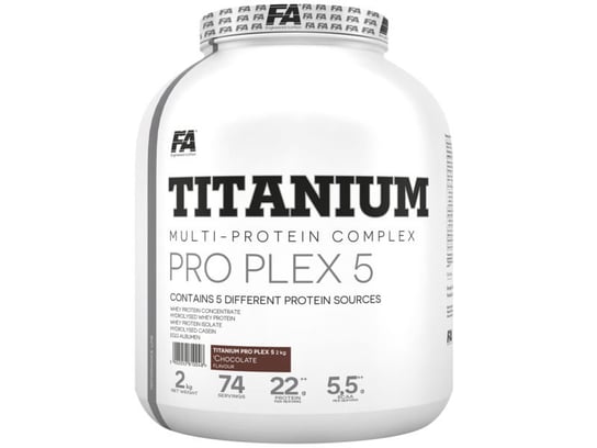 Odżywka białkowa FITNESS AUTHORITY Titanium Pro Plex 5, truskawkowa, 2000 g Fitness Authority