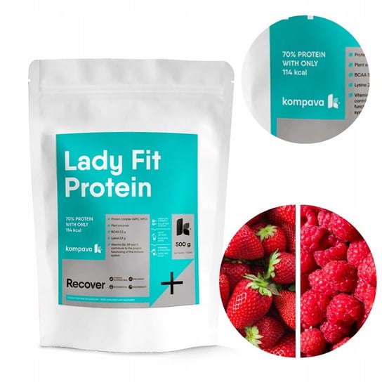 Odżywka białkowa Lady Fit Protein truskawka-malina 500g 100%
