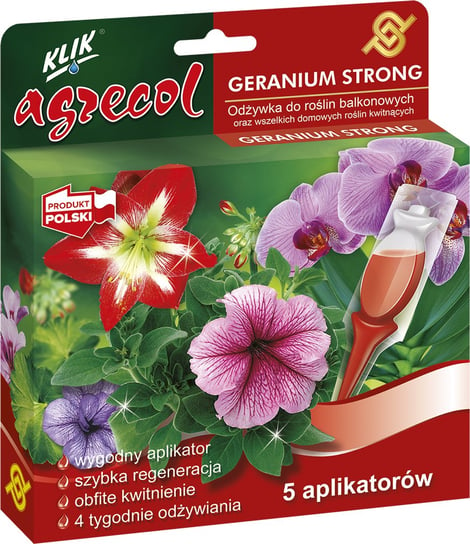 Odżywka do roślin balkonowych oraz wszelkich domowych roślin kwitnących AGRECOL Geranium Strong 5x30ML Agrecol