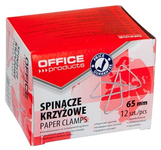 Office Products, spinacze biurowe, krzyżowe, 12 sztuk Office Products