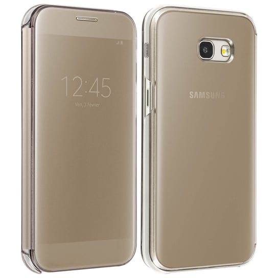 Oficjalne Etui Samsung Clear View Cover Do Samsunga Galaxy A5 2017 – Złote Samsung