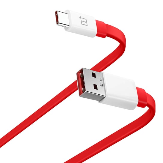Oficjalny kabel USB-C OnePlus 30 W Ładowanie i synchronizacja Płaska konstrukcja 1 m Czerwony OnePlus