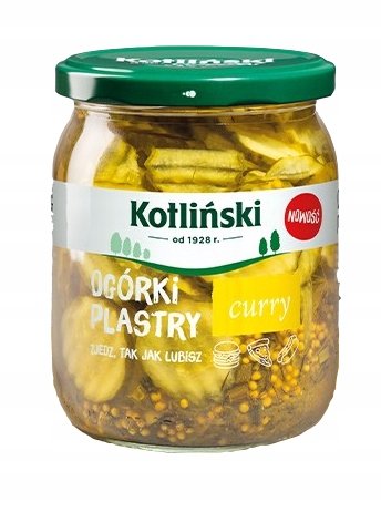Ogórki plastry curry Kotliński 500g Kotliński