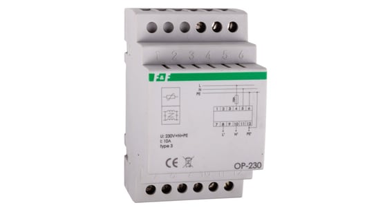 Ogranicznik przepięć D z potrójnym filtrem przeciwzakłóceniowym 2P 1kV OP-230 F&F