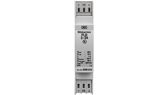 Ogranicznik przepięć dla systemów dwużyłowych 28VAC/19VDC 0,5kA 1kV FLD 2-24 5098816 OBO BETTERMANN