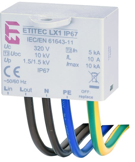 Ogranicznik przepięć - do źródeł światła LED ETITEC LX1 IP67 ETI