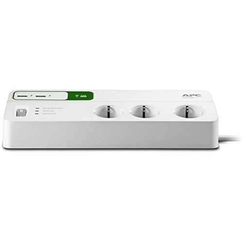 Ogranicznik przepięć/ochrona przeciwprzepięciowa APC firmy Schneider Electric SurgeArrest — 6 x Schuko CEE 7, 2 x USB — 2,30 kVA — 1836 J — 230 V Inna marka