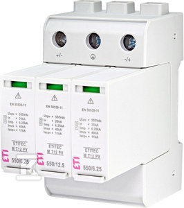 Ogranicznik przepięć T1, T2 (B, C) do systemów PV ETITEC M T12 PV 1100/12,5 Y ETI