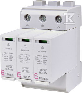 Ogranicznik przepięć T1 T2 (B i C) do systemów PV ETITEC EM T12 PV 1100/6,25 Y ETI