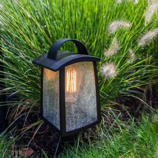 Ogrodowa LAMPA stojąca KELSEY 7273602012 Lutec zewnętrzna OPRAWA metalowa latarenka outdoor IP44 czarna Lutec