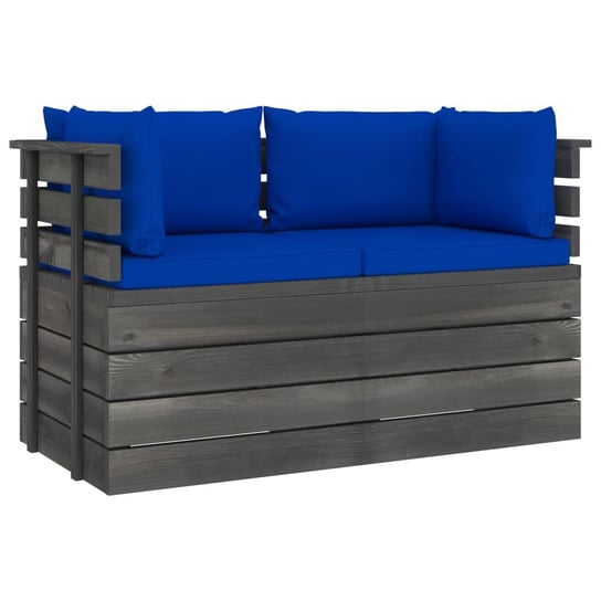 Ogrodowa sofa 2-osobowa z palet, z poduszkami, drewno sosnowe vidaXL