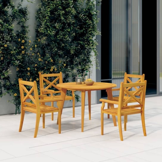 Ogrodowe krzesła stołowe, 4 szt., lite drewno akacjowe vidaXL