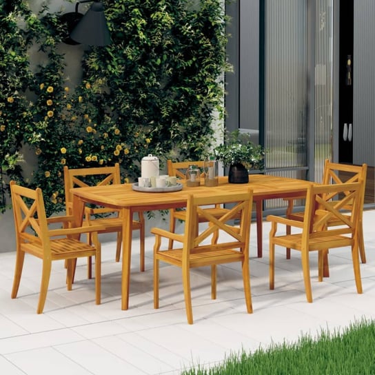Ogrodowe krzesła stołowe, 6 szt., lite drewno akacjowe vidaXL