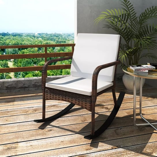 Ogrodowy fotel bujany vidaXL, biało-brązowy, 91x10x64 cm vidaXL