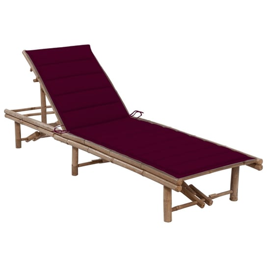 Ogrodowy leżak z poduszką, bambusowy vidaXL
