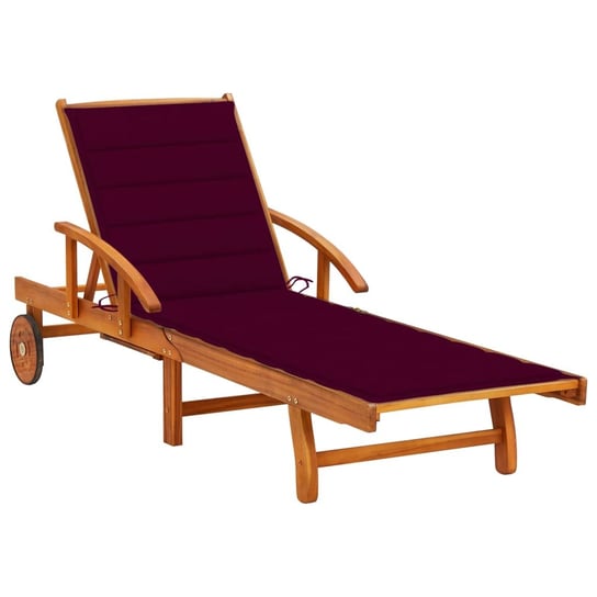Ogrodowy leżak z poduszką, lite drewno akacjowe vidaXL