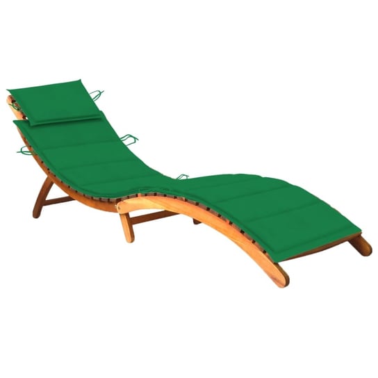 Ogrodowy leżak z poduszką, lite drewno akacjowe vidaXL
